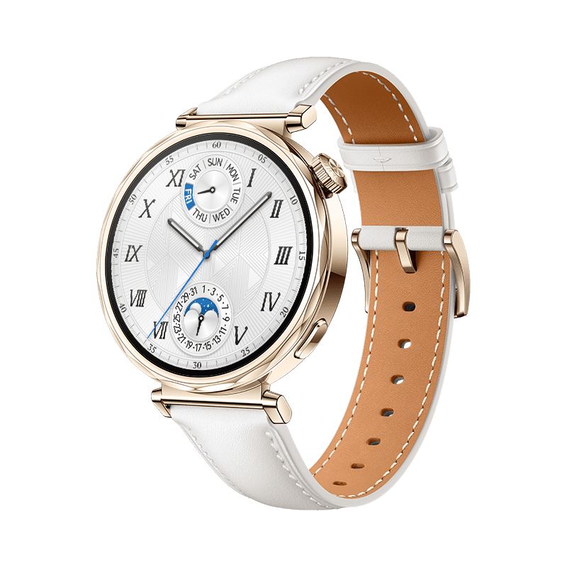 Huawei HUAWEI WATCH GT 5 41mm Stainless Steel Gold con Correa Blanca Piel